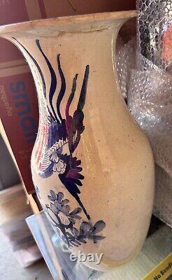 Vase chinois ancien bleu et blanc grand