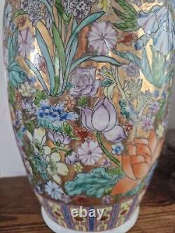 Vase large en or chinois Millefleur 18