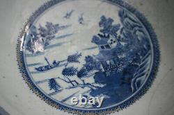 Very Large 18th Century Antique Chinese Blue And White Bowl