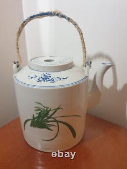 Vintage Famille Rose Grand Pot De Thé Peint / Porte-eau Complet Avec Limon