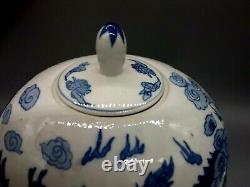 Vintage Grand Bleu Blanc Dragons Chinois Ginger Jar Décoration