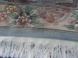 Vintage Hand Made Art Déco Chinese Carpet White Wool Large Rug Carpet 275x185cm
