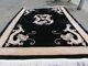 Vintage Hand Made Art Déco Chinese Oriental Black Wool Grand Tapis 367x273cm