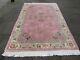 Vintage Hand Made Art Déco Chinois Tapis Rose Laine Grand Tapis Tapis 280x183cm
