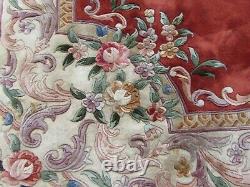 Vintage Hand Made Art Déco Chinois Tapis Rouge Laine Grand Tapis Tapis 375x277cm