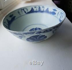 Wanli Grand Shipwreck & Rare Dynastie Chinoise Des Ming Bleu Et Blanc Bowl Ad. C. 1625